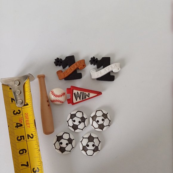 Baseball & Soccer Player Button Pack for Kids Clothes or Accessories - Picture 3 of 6